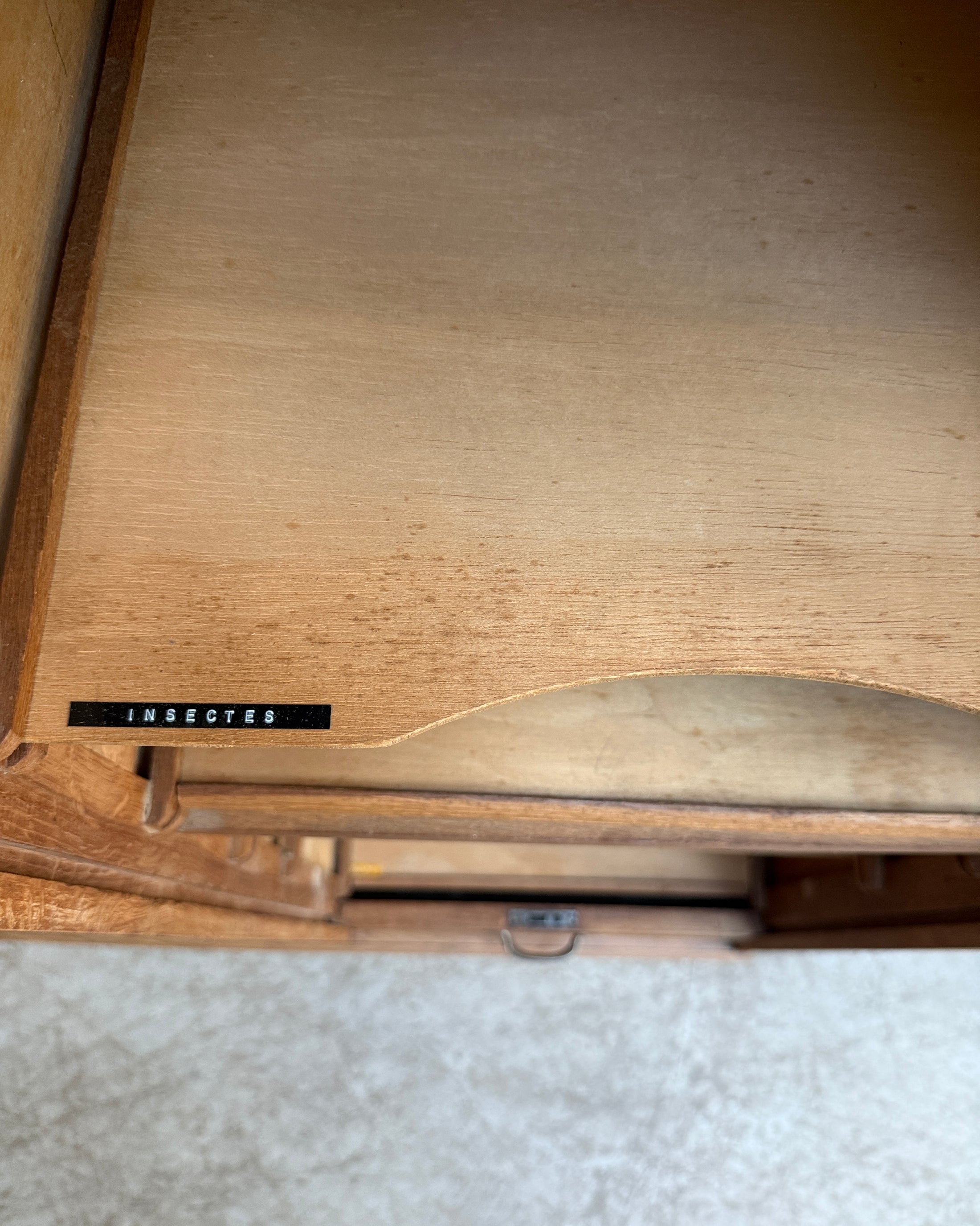 Meuble classeur à rideaux double en chêne