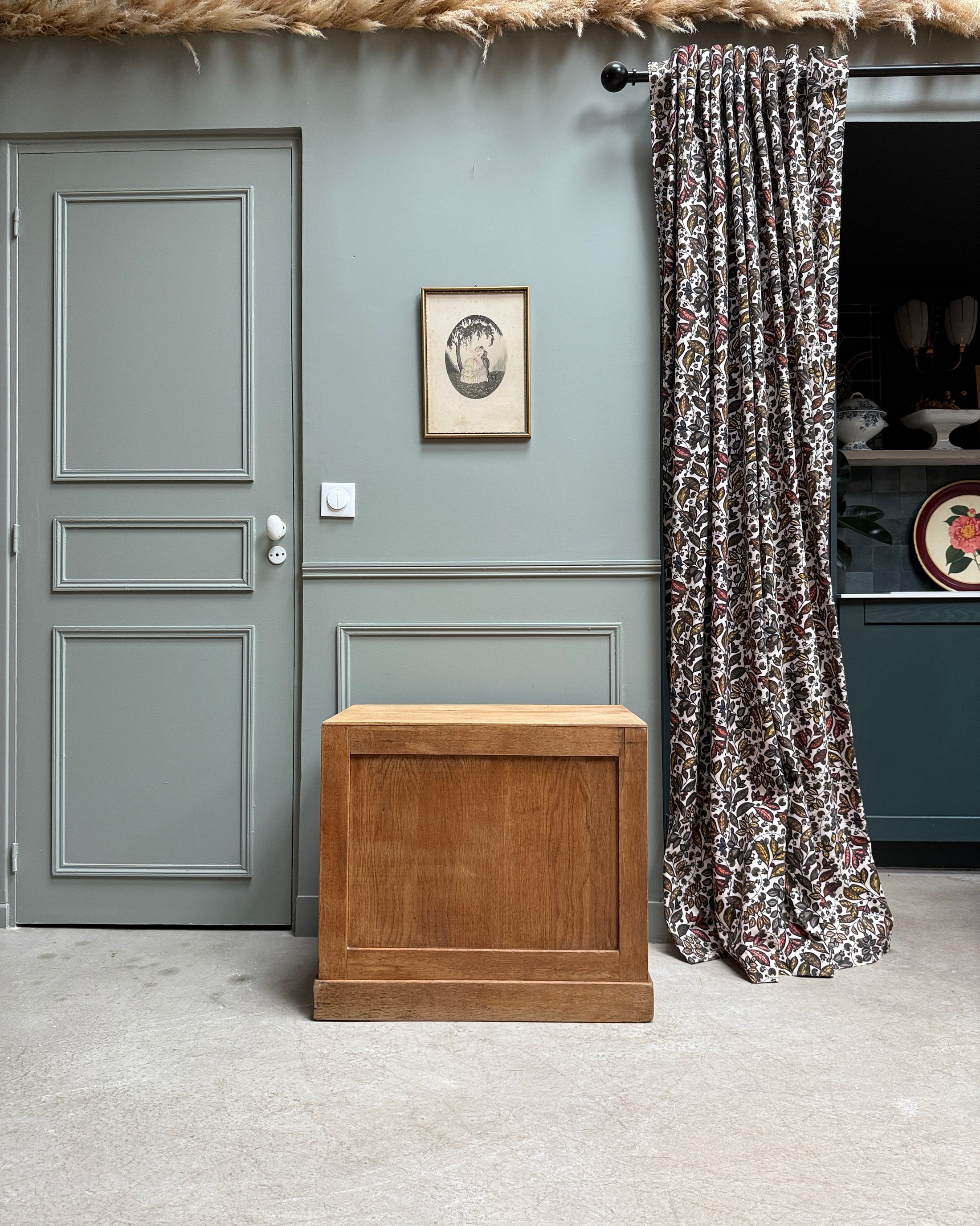 Meuble de métier à tiroirs en chêne