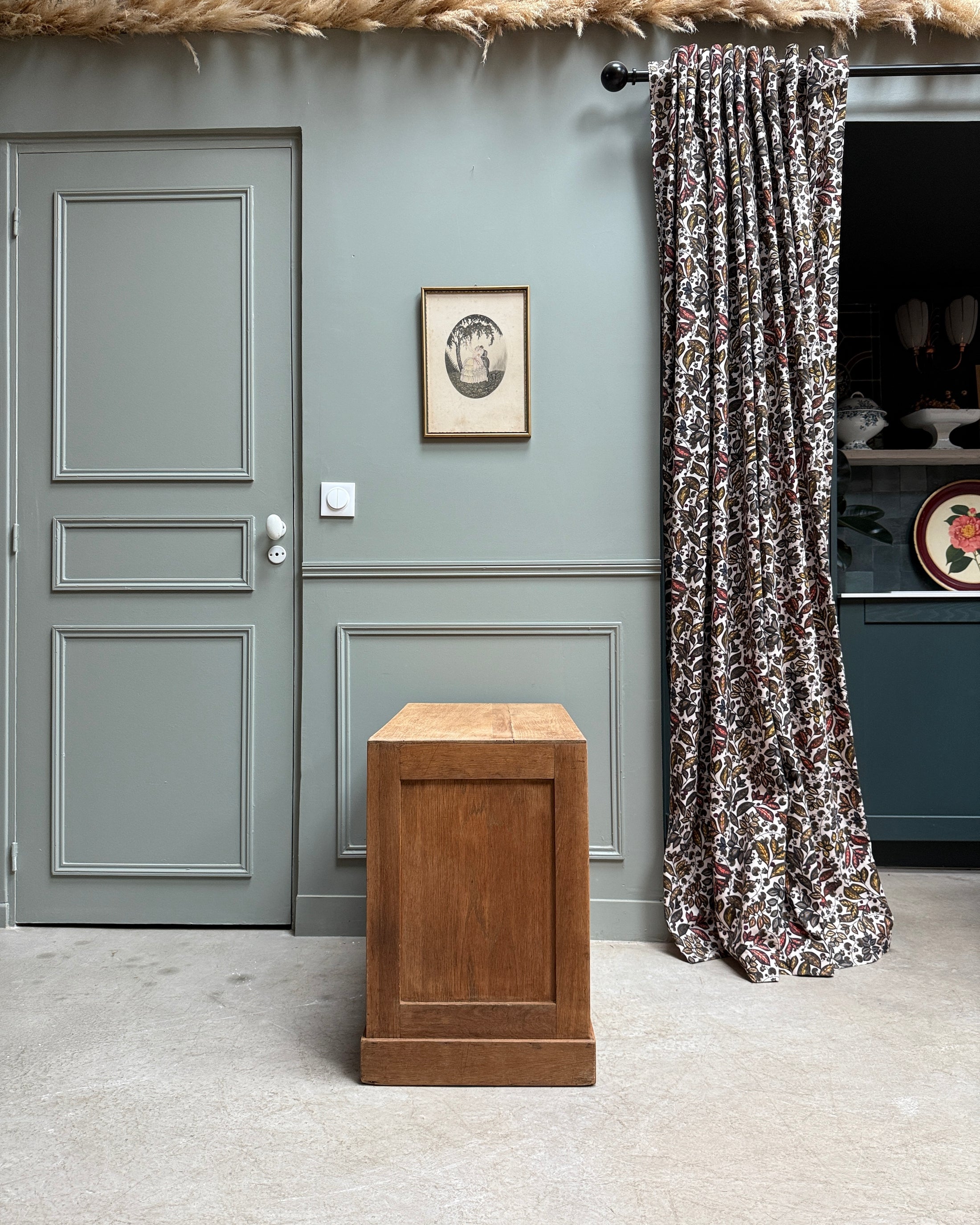 Meuble de métier à tiroirs en chêne