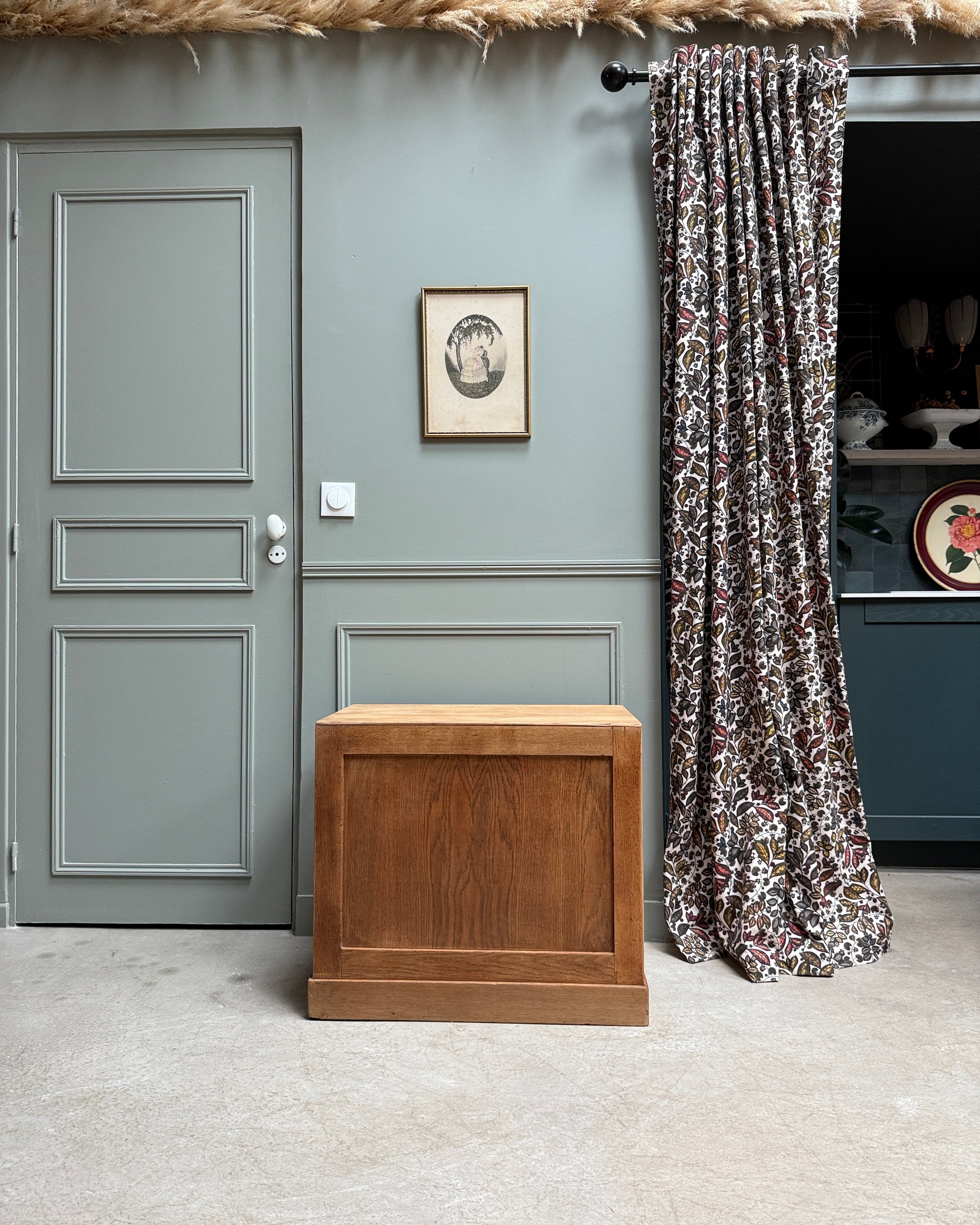 Meuble de métier à tiroirs en chêne