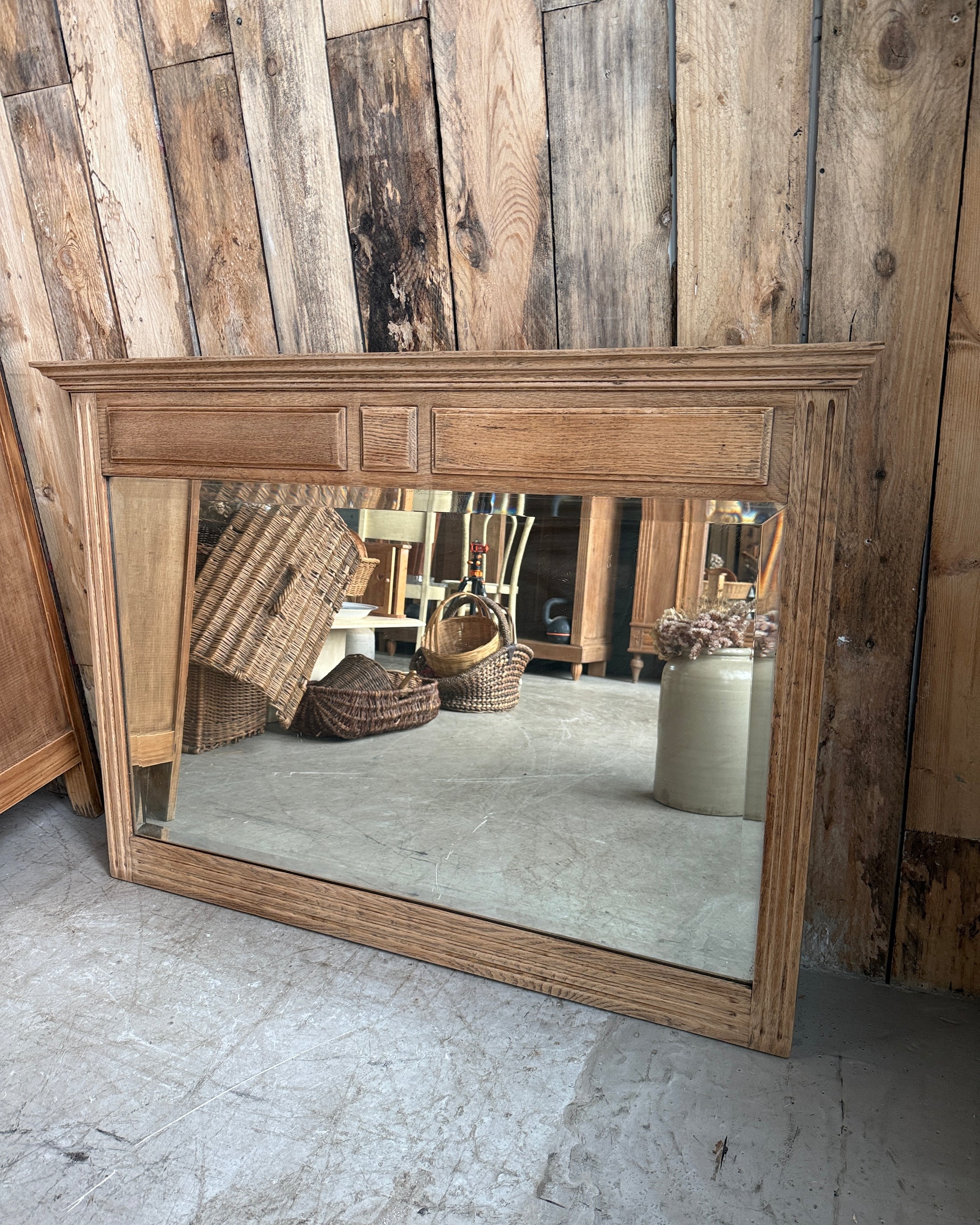 Miroir trumeau ancien en chêne
