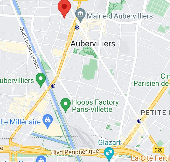 Plan d’Aubervilliers pour se rendre au showroom de brocante FAUVETTE