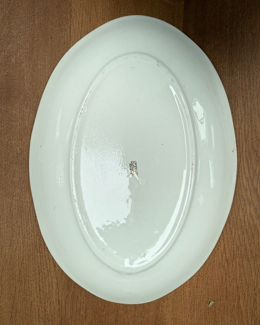 Plat ovale vintage en porcelaine fine Gien