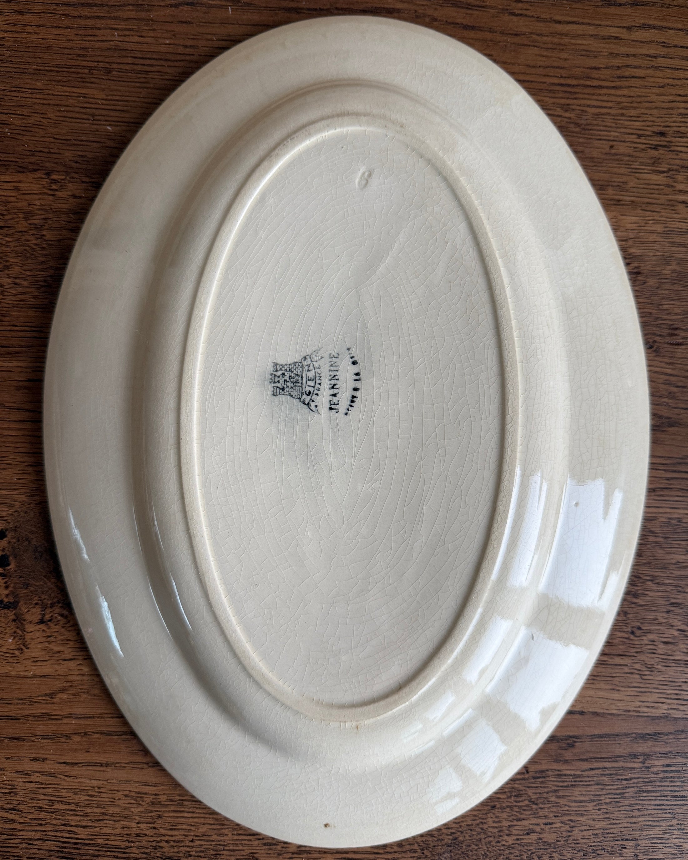 Plat ovale terre de fer Gien