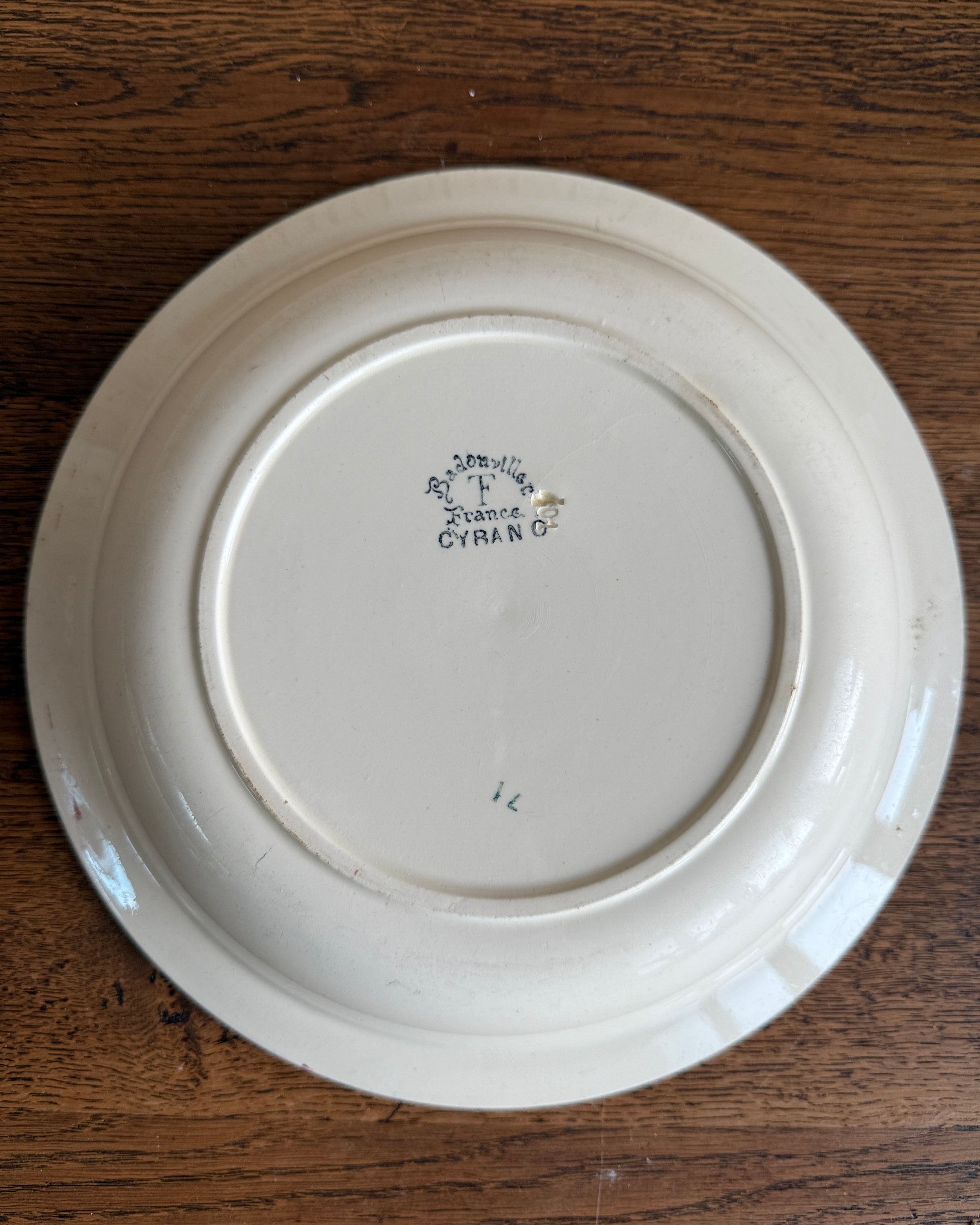 Plat rond creux Badonviller