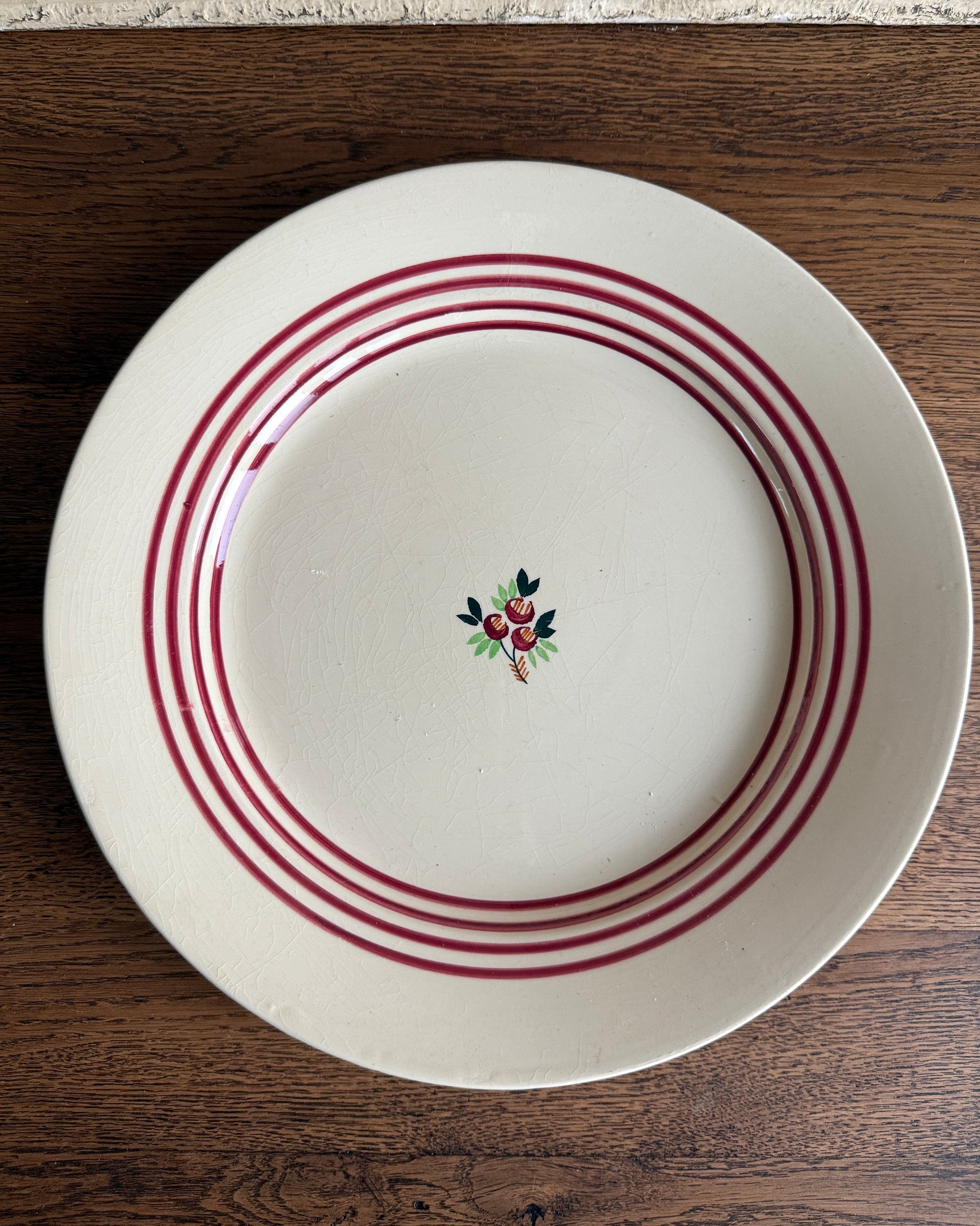 Plat rond plat terre de fer Gien