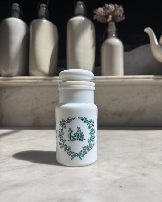 Pot d’apothicaire en verre opalin (petit)