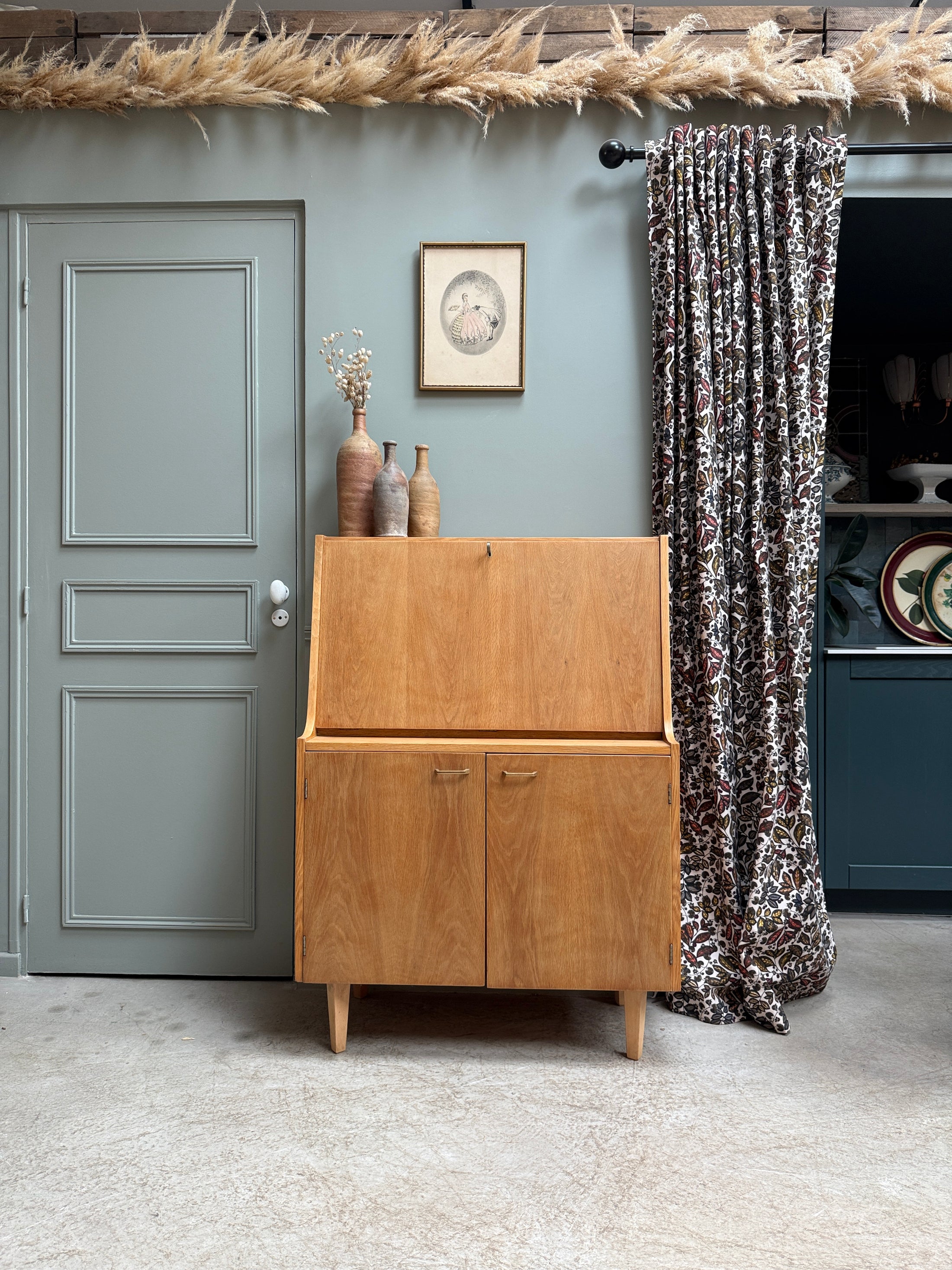 Secrétaire mid-century en chêne