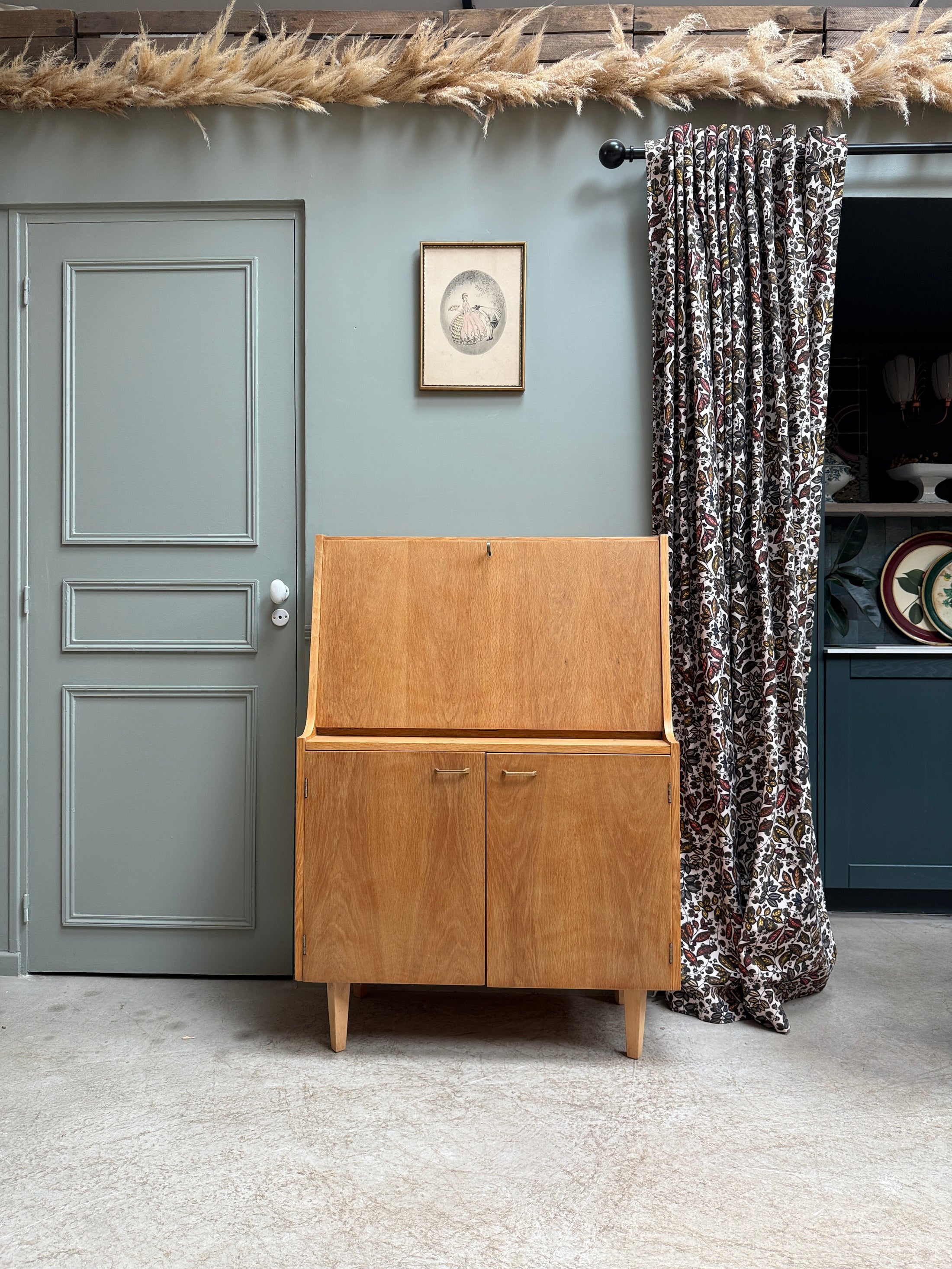 Secrétaire mid-century en chêne