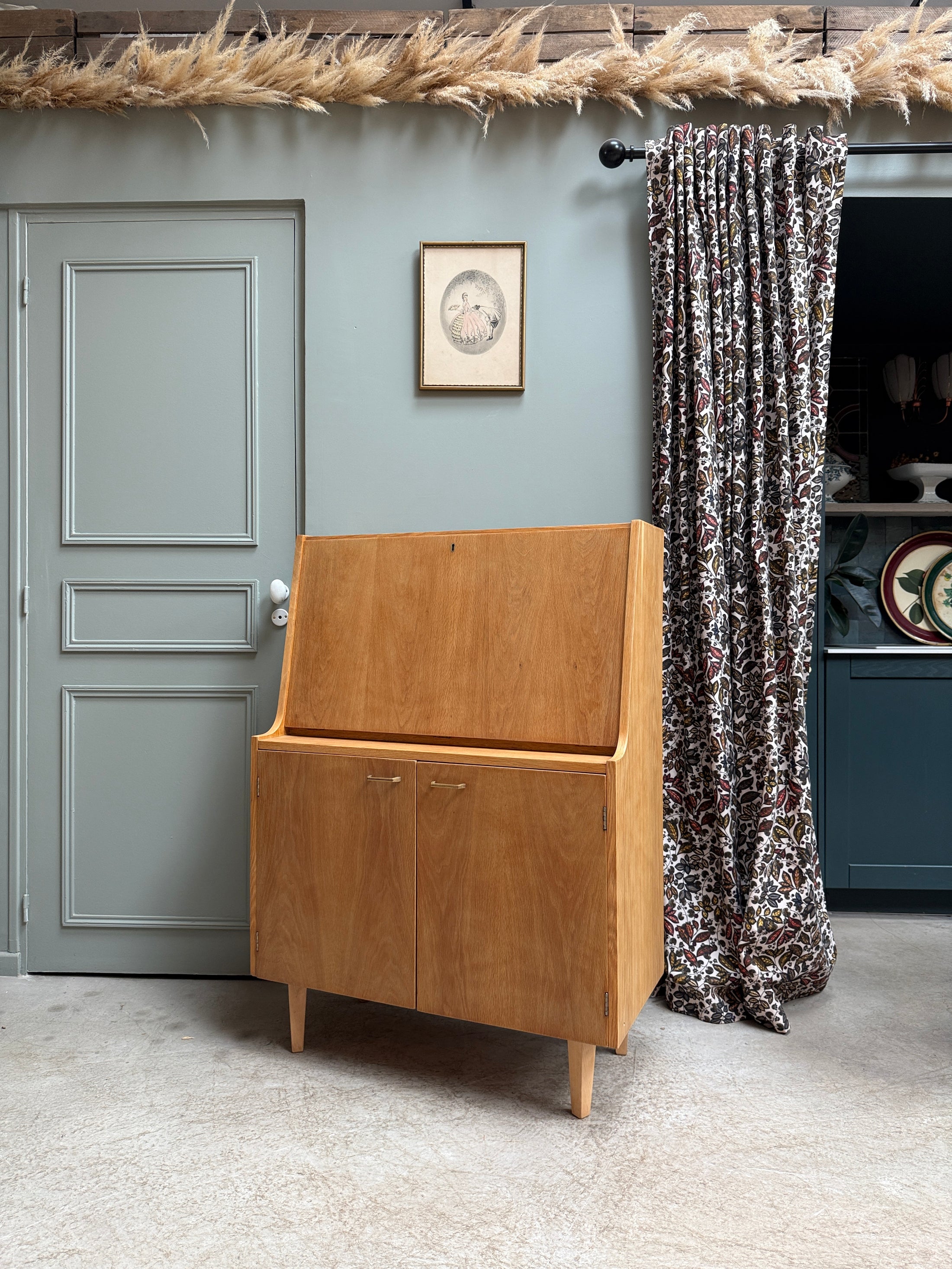 Secrétaire mid-century en chêne