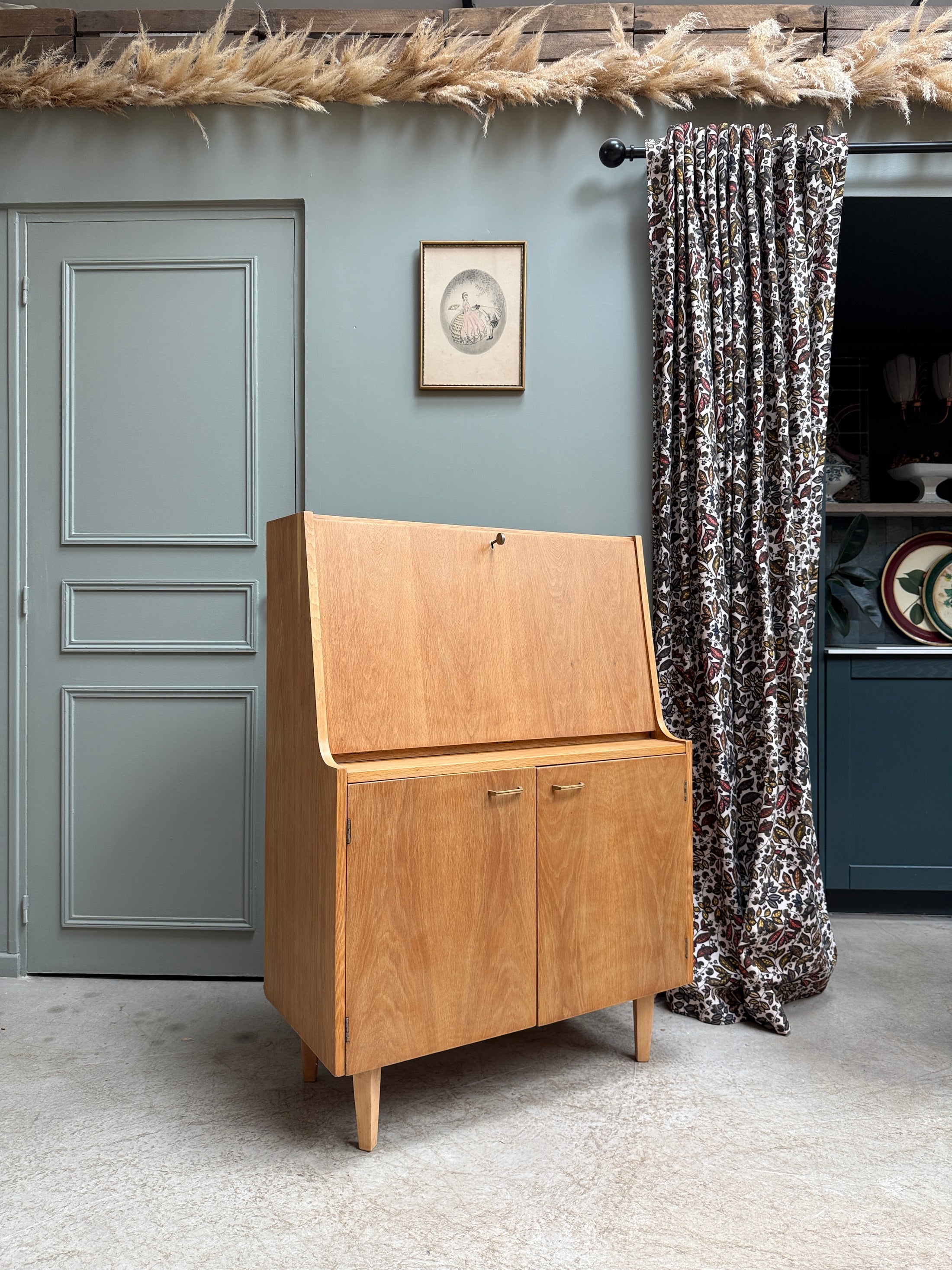 Secrétaire mid-century en chêne