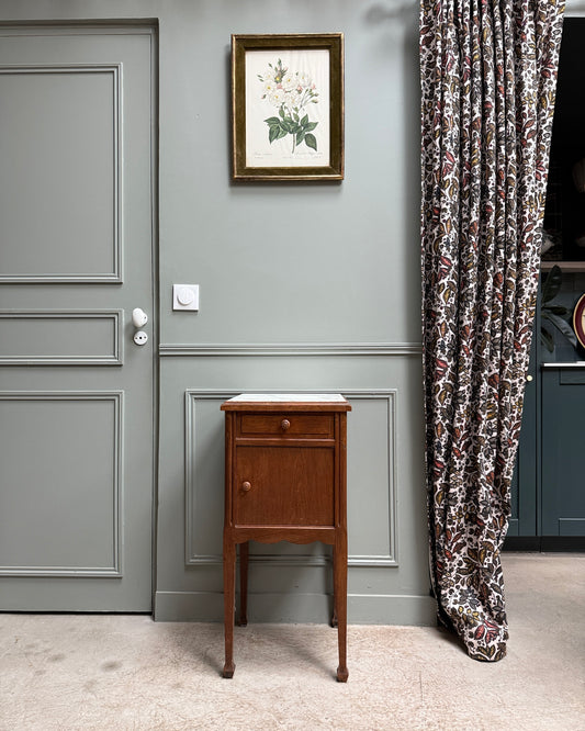 Table de chevet Belle Époque en chêne