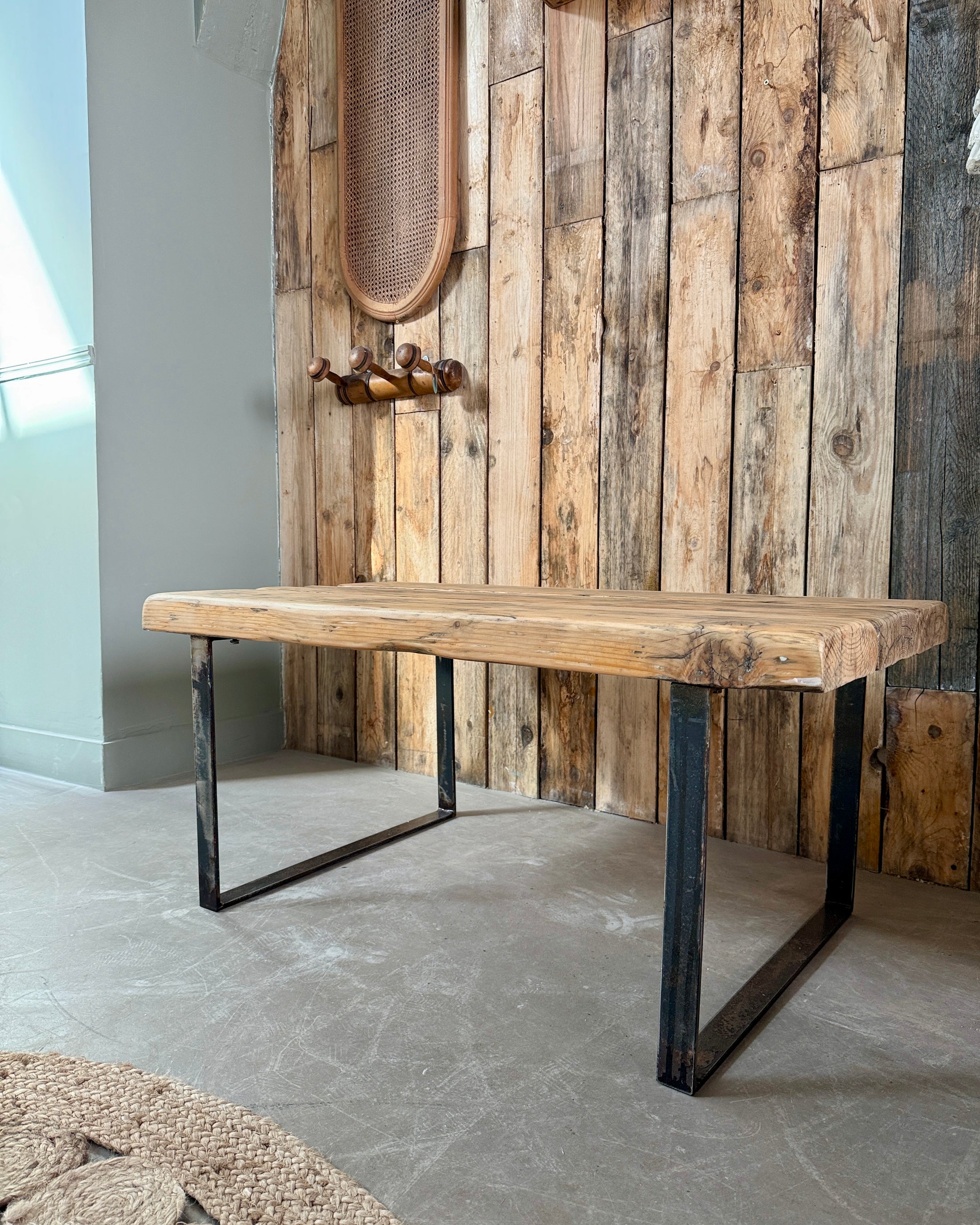 Table basse industrielle vintage (grande)