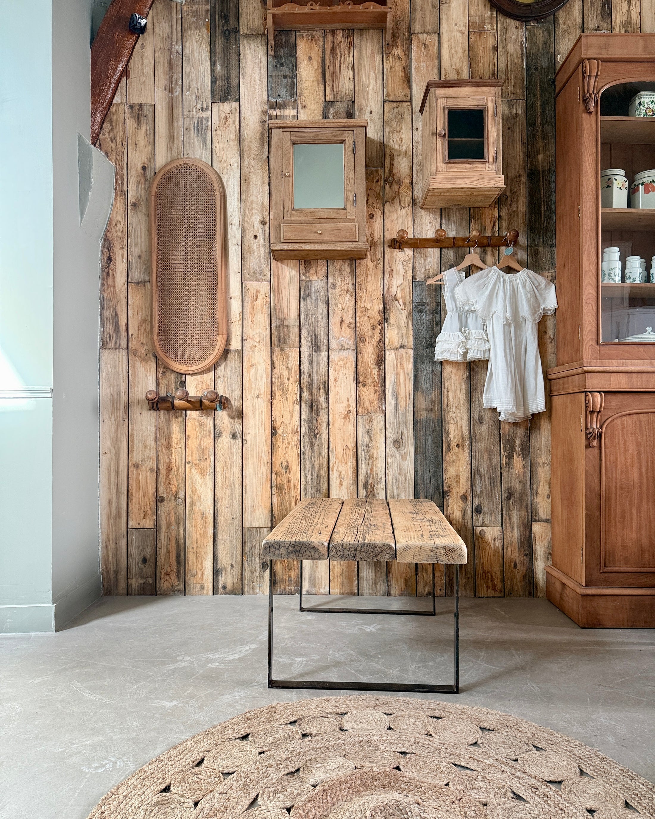 Table basse industrielle vintage (grande)