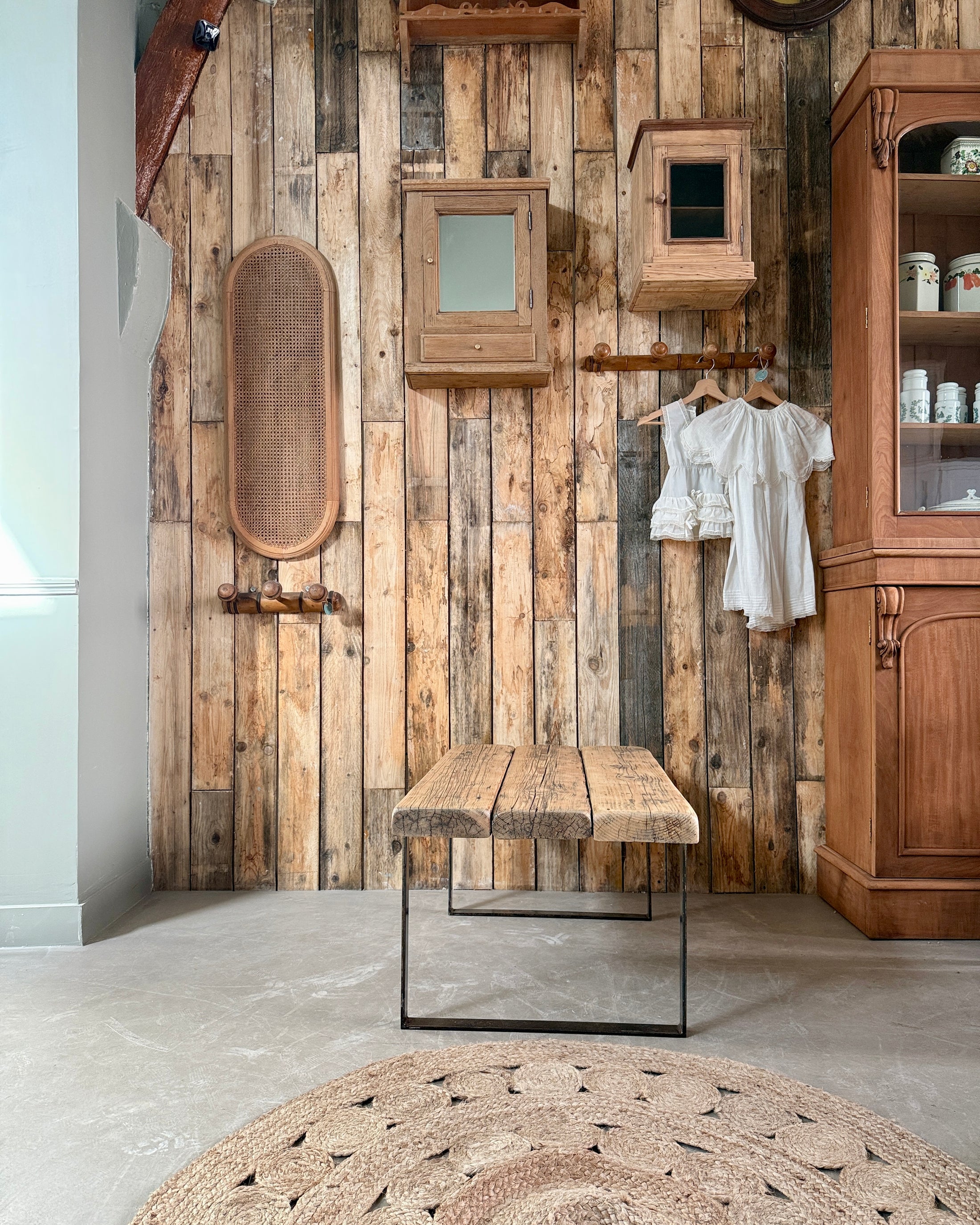 Table basse industrielle vintage (grande)