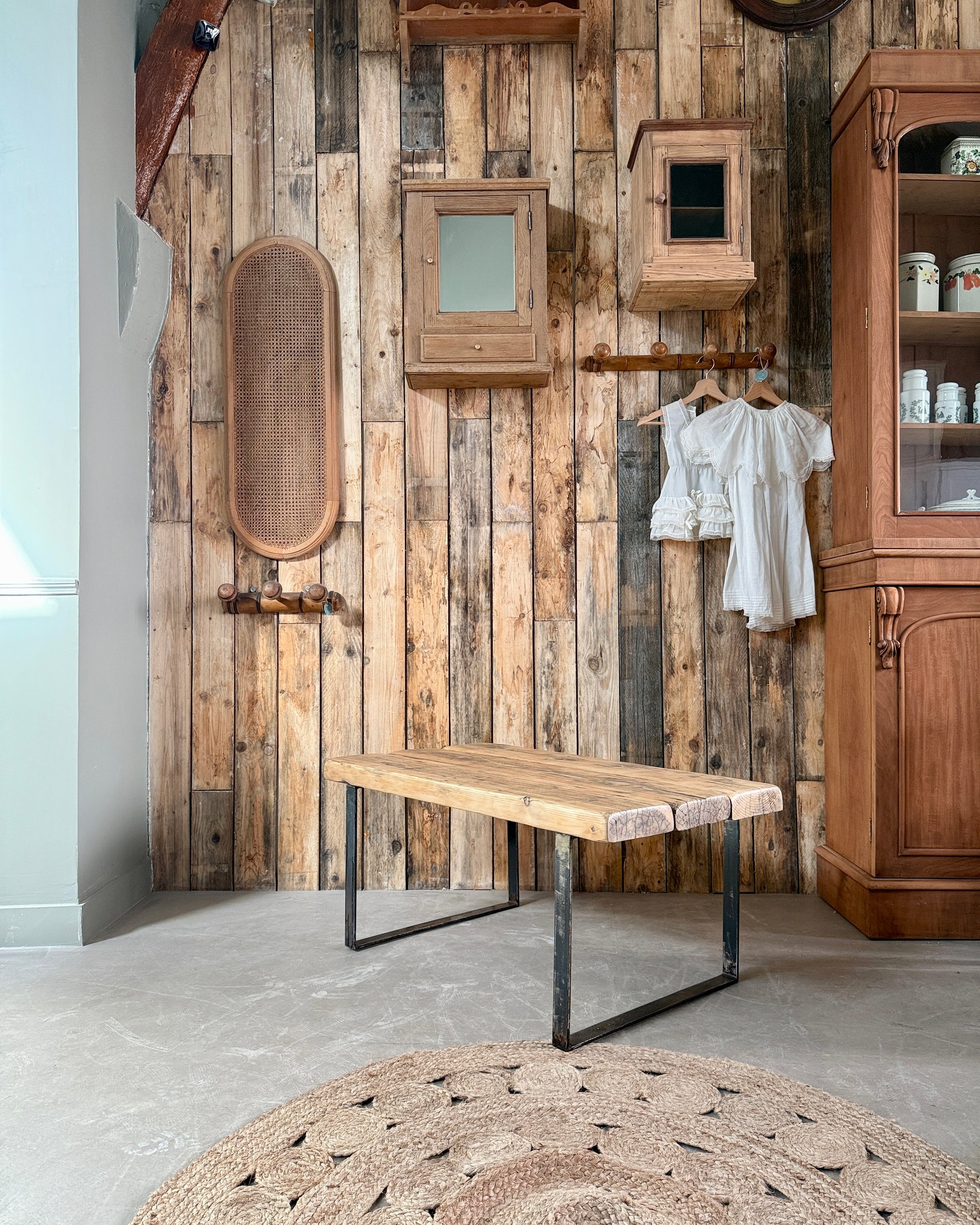 Table basse industrielle vintage (grande)