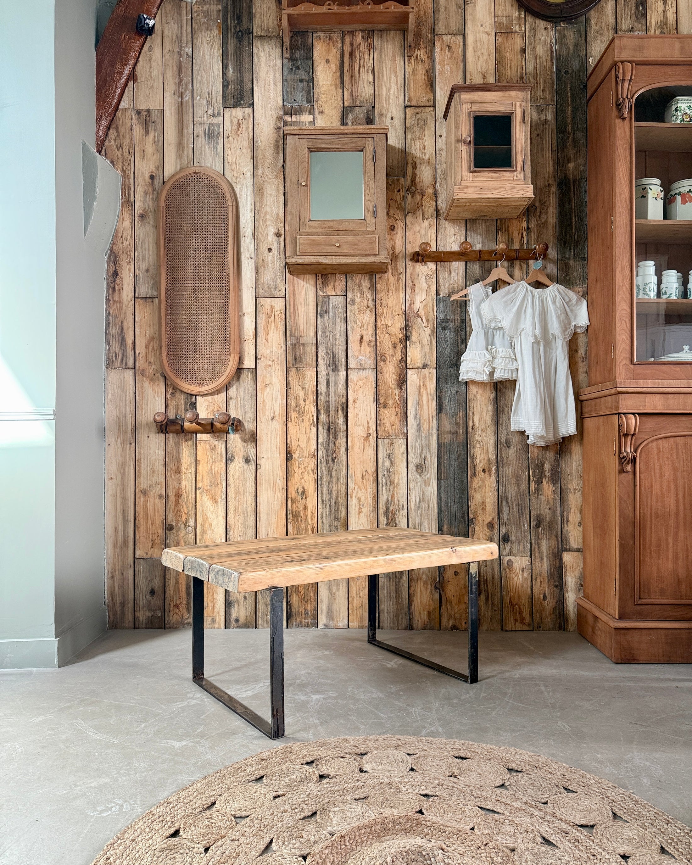 Table basse industrielle vintage (grande)