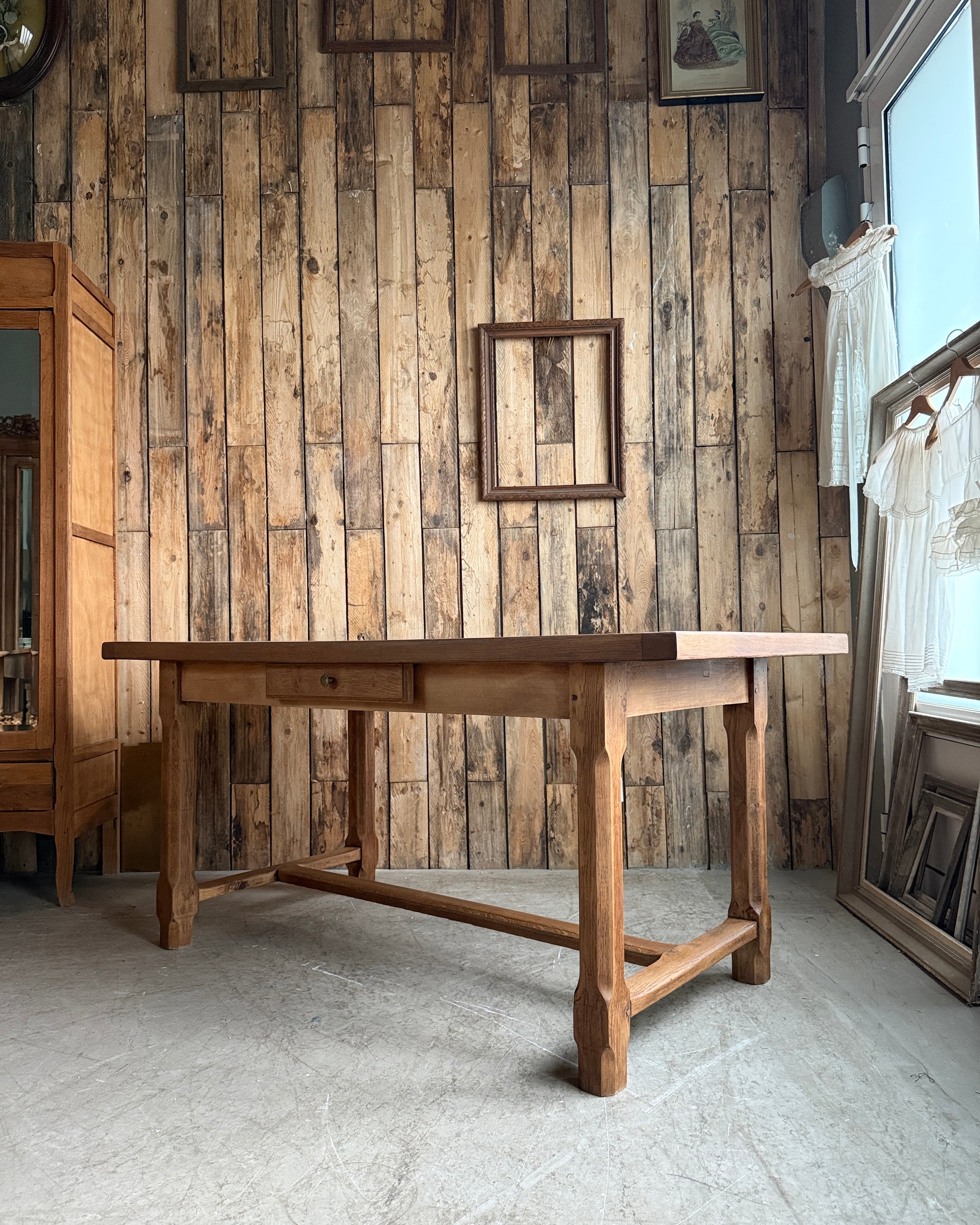 Table de ferme vintage en chêne