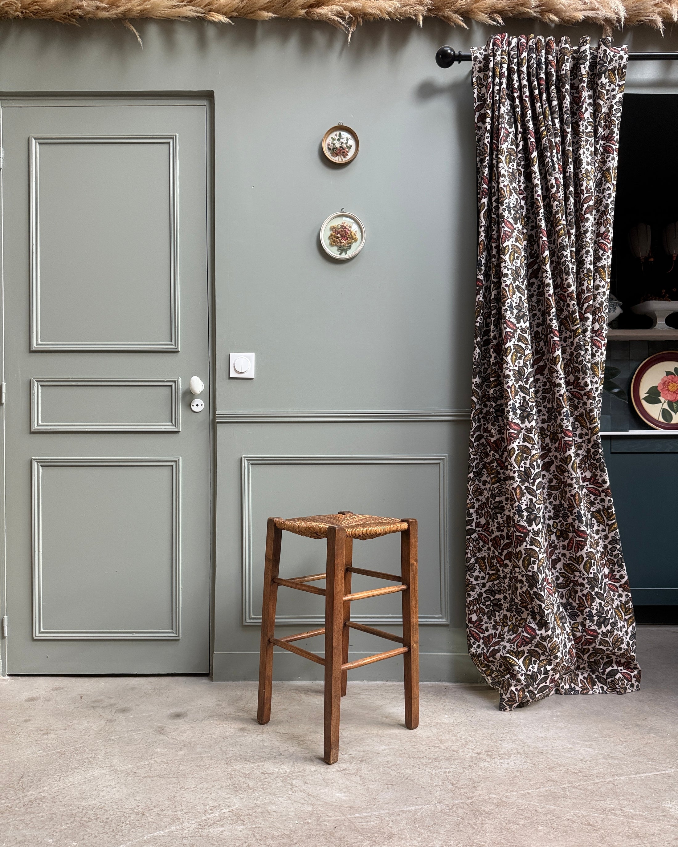 Tabouret paillé vintage