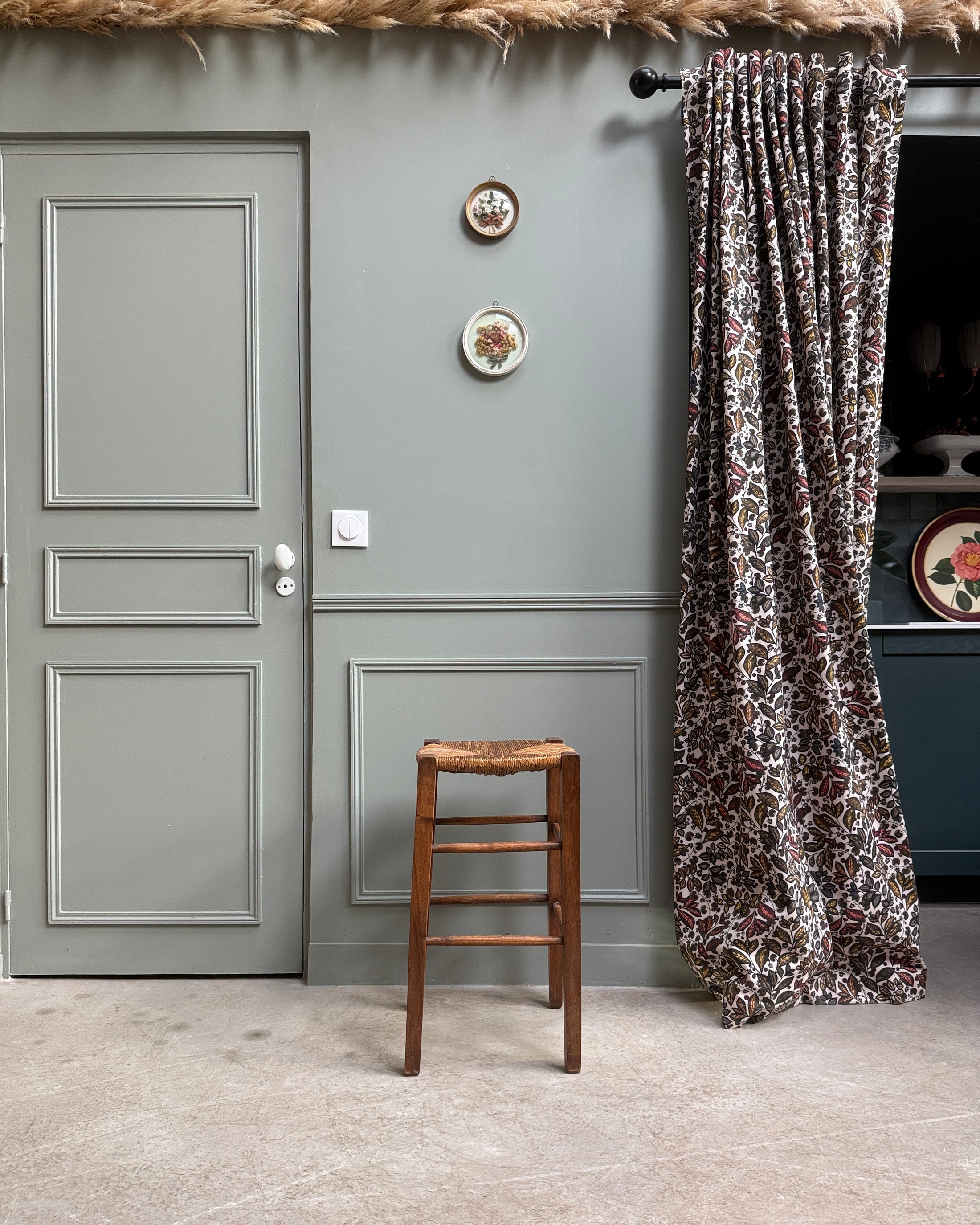 Tabouret paillé vintage