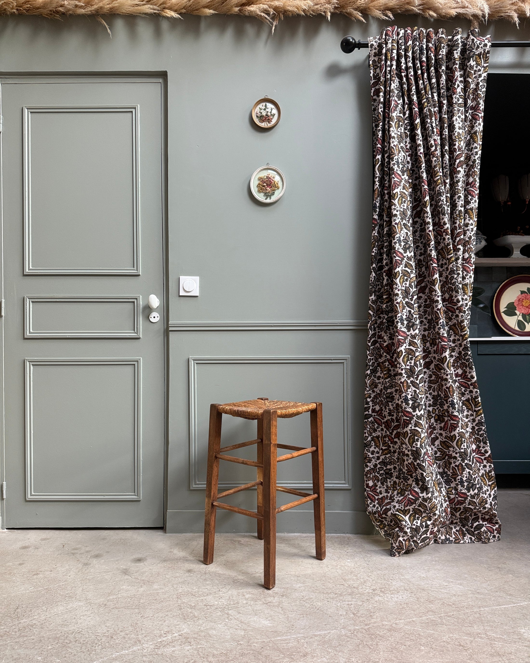 Tabouret paillé vintage