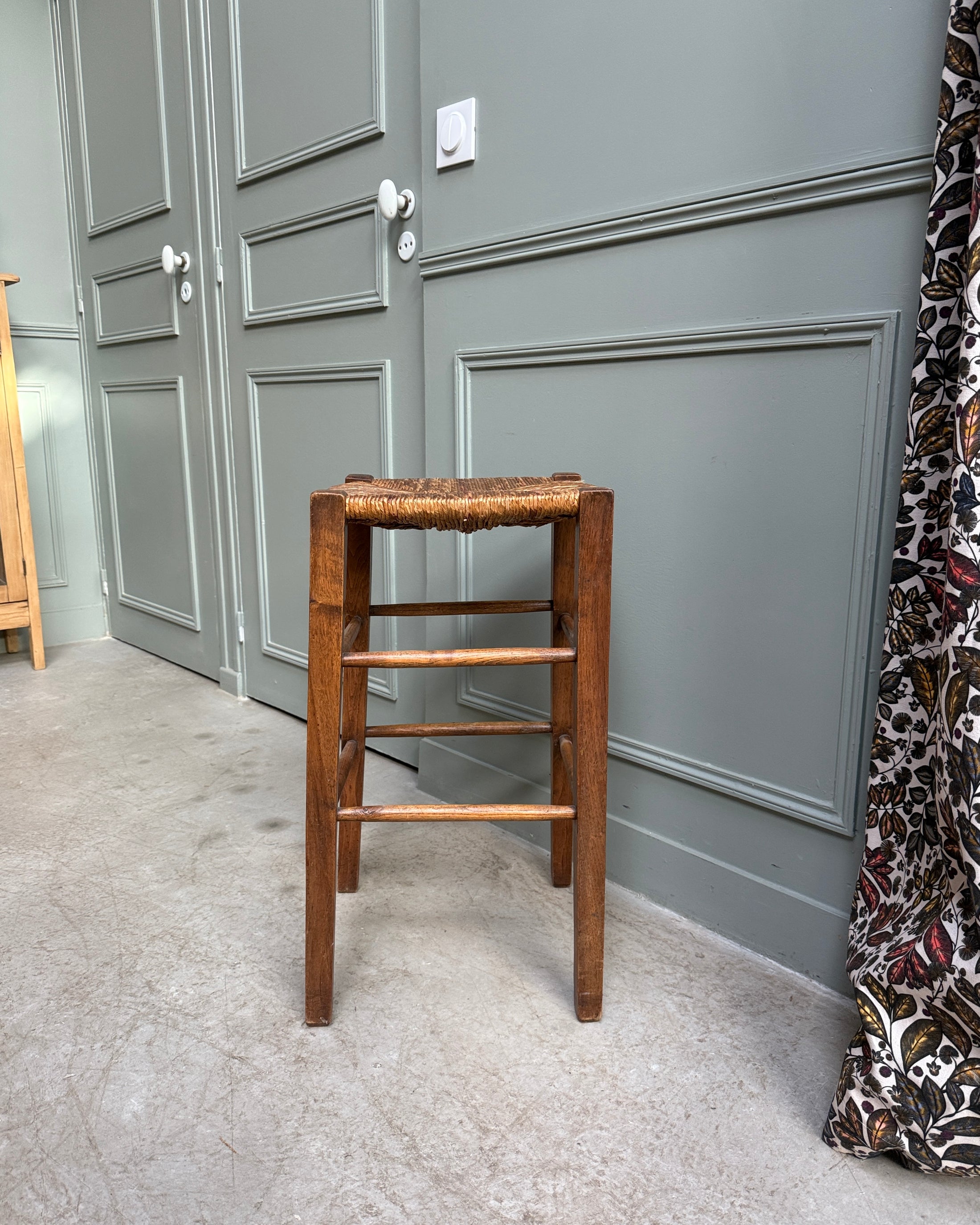 Tabouret paillé vintage