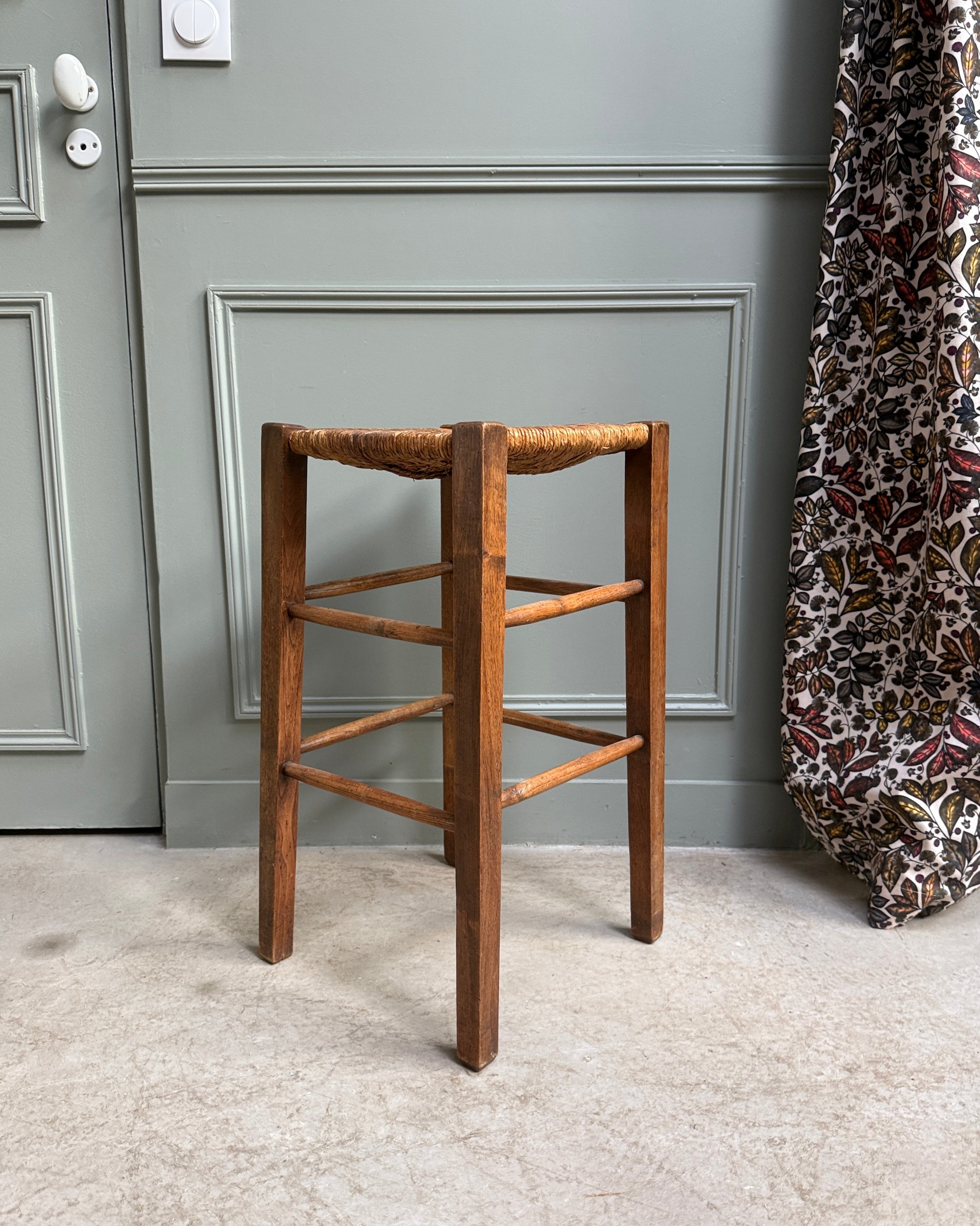 Tabouret paillé vintage