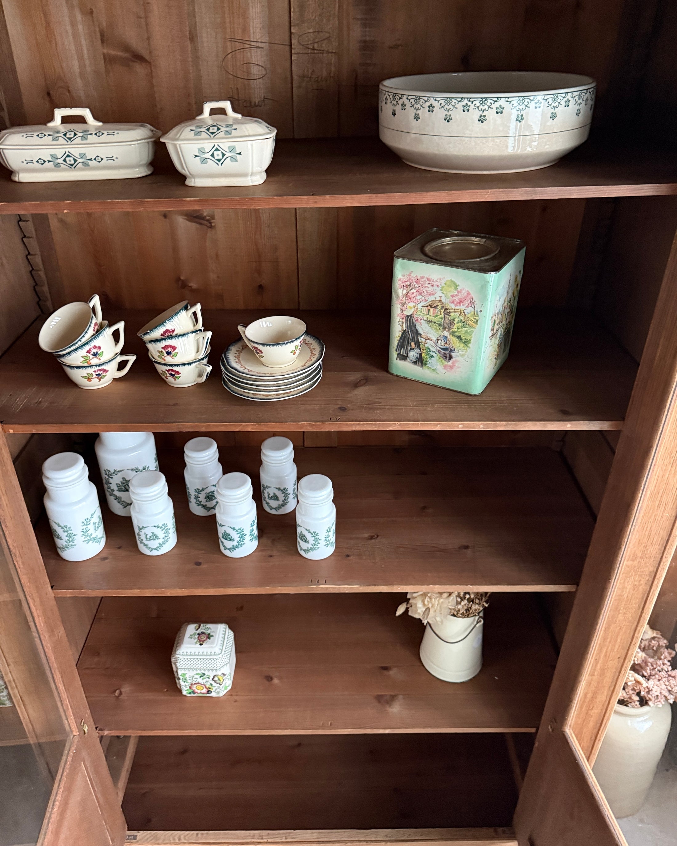 Vitrine Art Déco en chêne