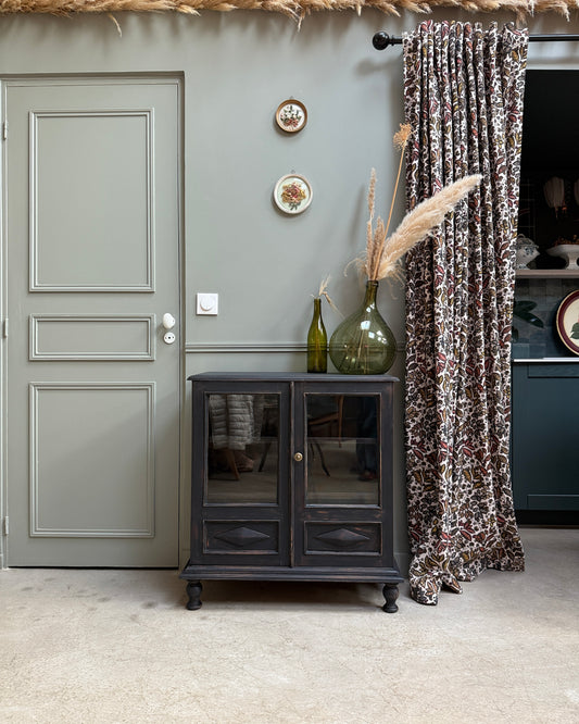 Vitrine ancienne style Louis Philippe patine noire
