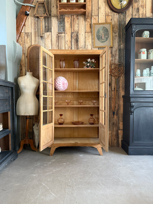 Vitrine vintage en chêne années 50