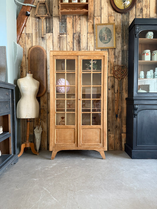 Vitrine vintage en chêne années 50