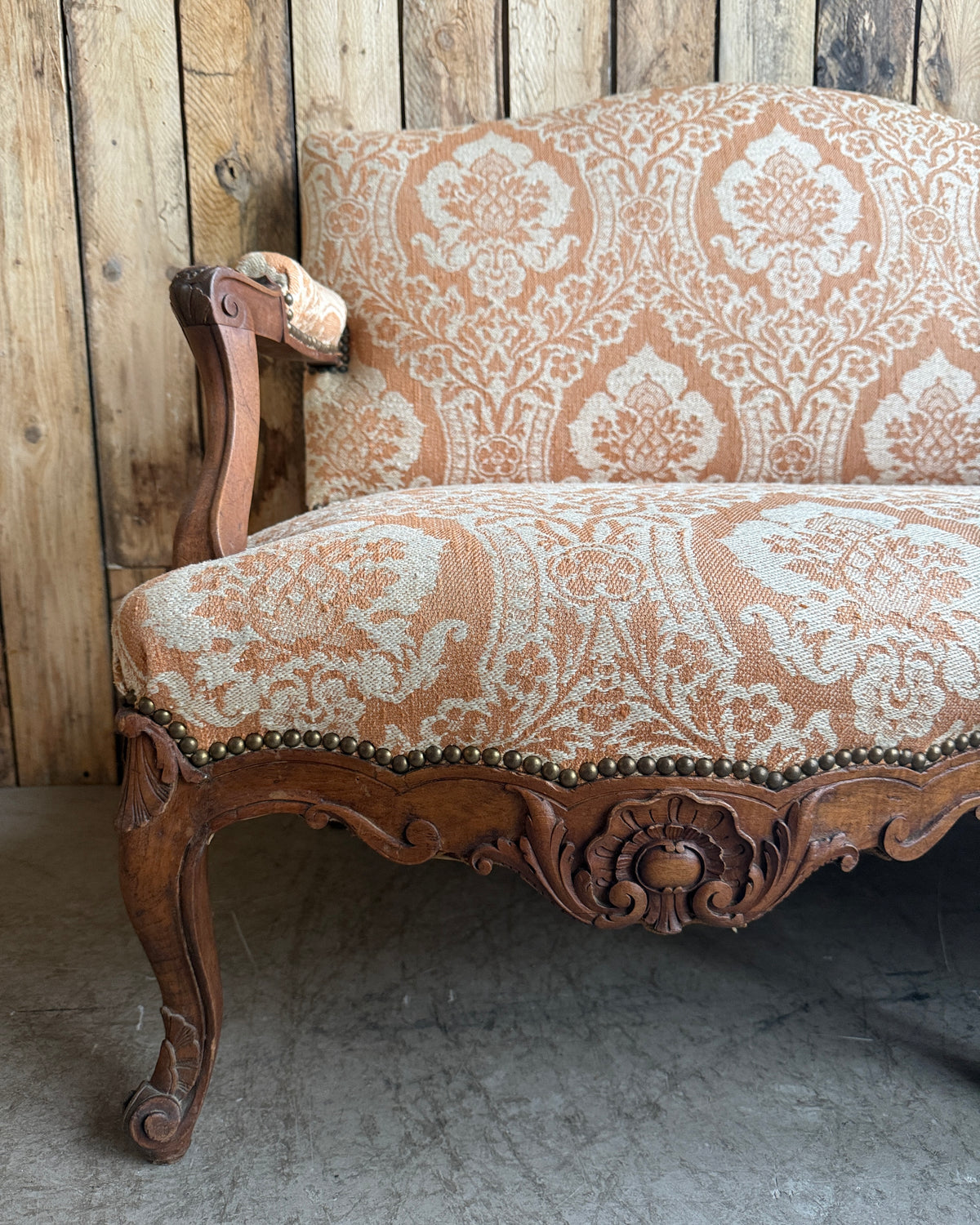 Banquette ancienne deux places style Louis XV