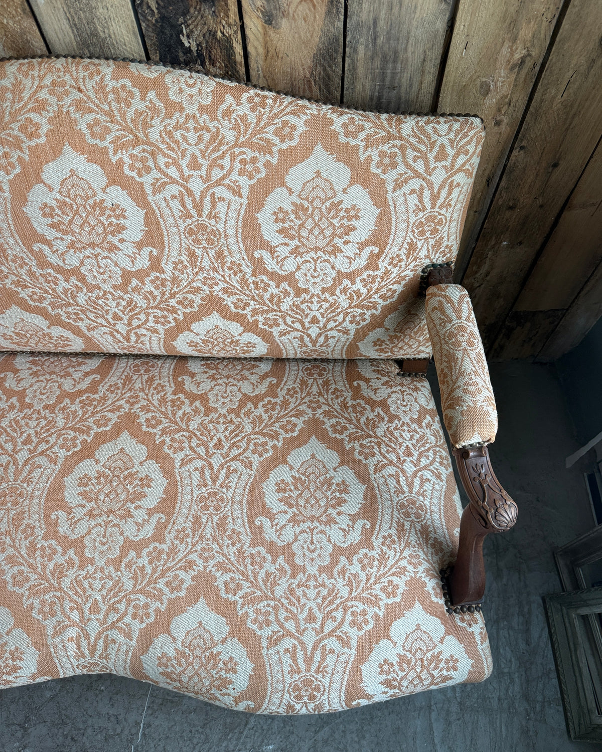 Banquette ancienne deux places style Louis XV
